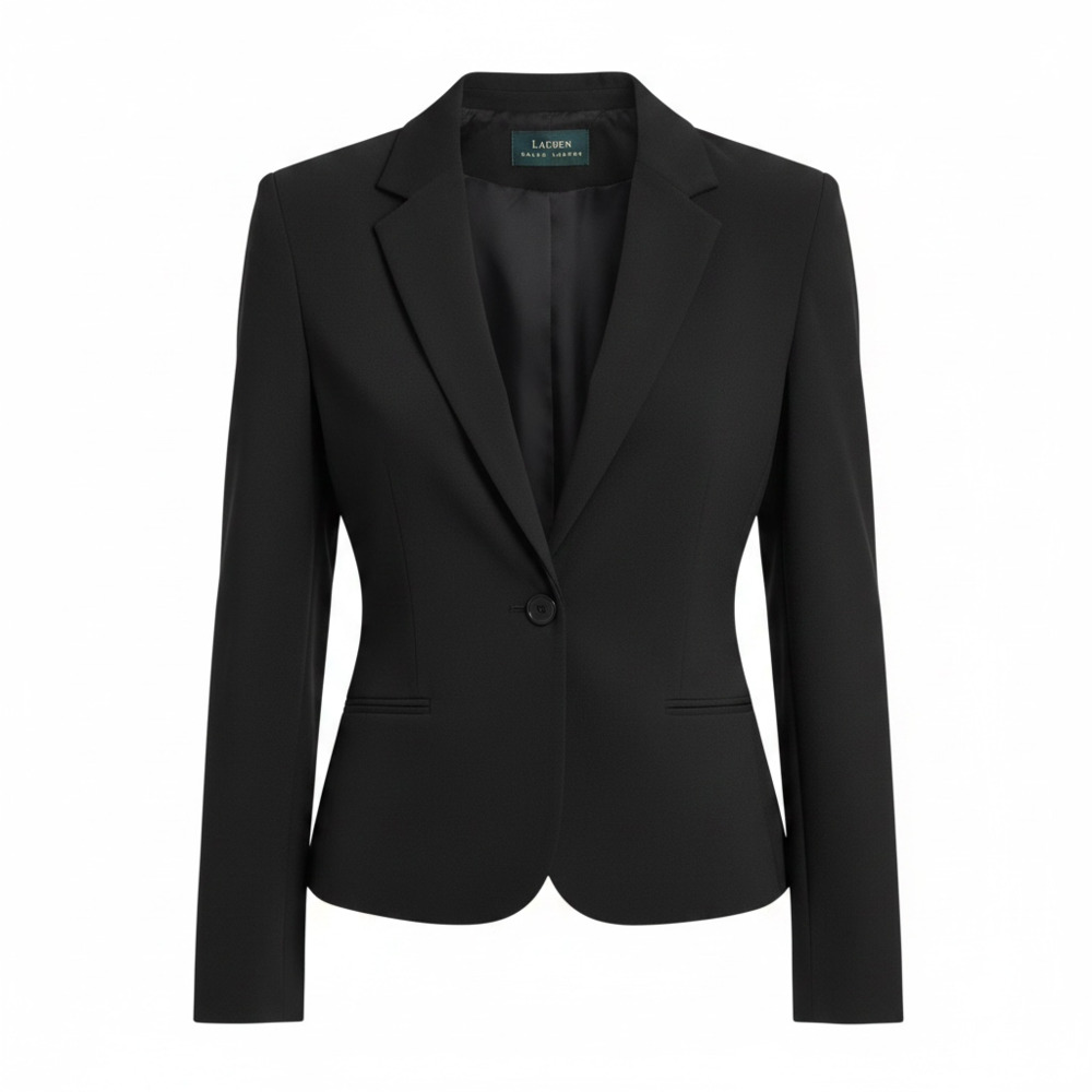Ralph Lauren Women's Black Single-Button Blazer